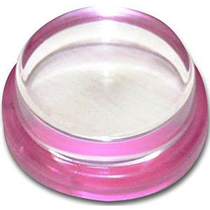 HSI Deurstopper kunststof transparant, rubber, helder met roze rubberen ring, 3,8 x 3,8 x 2,2 cm