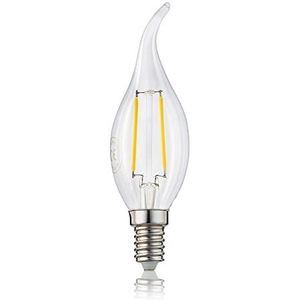 hellum LED gloeilamp, kaars windstoot gloeilamp E14 LED warm wit, 250 lumen windbreker E14 LED lamp 2 W LED gloeilamp equivalent aan 25 Watt kaarslampen, 2700 Kelvin warm wit 3,5 x 3,5 x 10 cm