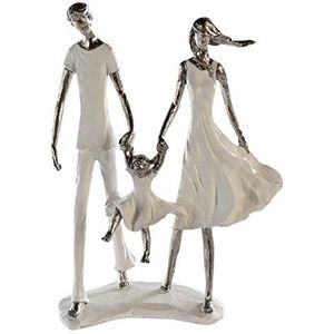 Casablanca modernes Design Sculptuur familie - familiegeluk - wit/zilver - polyhars - hoogte 31 cm