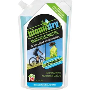 Bionicdry Sportwasmiddel, gel, reinheid + wasbescherming voor alle weersomstandigheden, ideaal voor outdoor, sport- en functionele kleding, PFC-vrij, 24 WL, per stuk verpakt (1 x 960 ml)