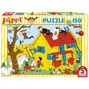 Schmidt Spiele 56448 Pippi en Villa Kunterbunt, 150-delige puzzel voor kinderen