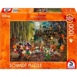 Schmidt puzzel - Thomas Kinkade Studios - Disney, Mickey & Minnie halloween fun, 1000 stukjes