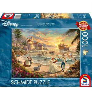 Schmidt Spiele 58036 Thomas Kinkade, Disney, The Little Mermaid Celebration of Love, puzzel met 1000 stukjes, kleurrijk