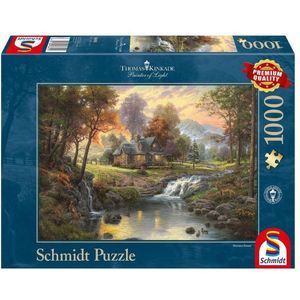 Thomas Kinkade - Blokhut in Wildernis - Legpuzzel - 1000 Stukjes