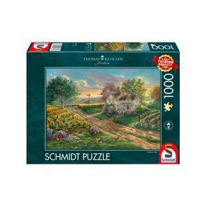 Schmidt Spiele Sunflower fields: Thomas Kinkade puzzel 1000 stukjes