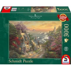 Schmidt Spiele 59482 Thomas Kinkade, vuurtorendorp, puzzel 3000 stukjes
