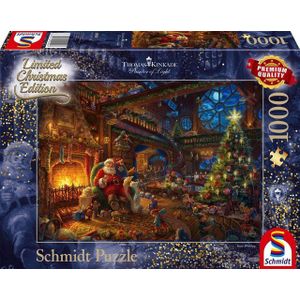 Schmidt Spiele 59494 Thomas Kinkad - Kerstman en Zijn Elfje - Puzzel van 1000 Stukjes