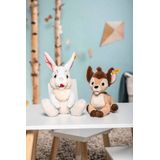 Steiff Klopfer - 024627 - knuffeldier - zittend konijn - babyknuffeldier - zacht en wasbaar - meerkleurig - 21 cm - wit