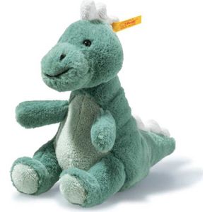 Steiff 067242 Soft Cuddly Friends Joshi Baby T-Rex, Aqua Green, 16 cm