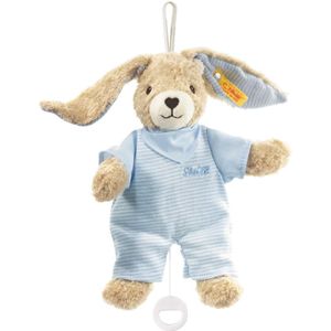 Steiff - Hoppel - Speeldoos - Blauw/Wit - Katoen