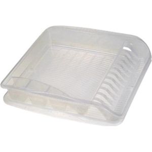Afdruiprek+plateau 39x39x8 Pierre Transparant Keeeper 10586