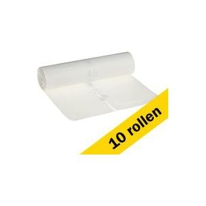 Deiss vuilniszak, ft 70 x 110 cm, transparant, LDPE, rol van 25 stuks 10 stuks
