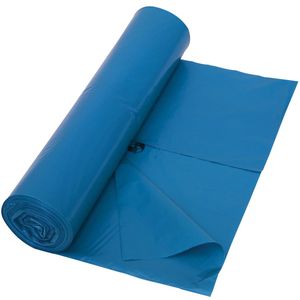 Vuilniszak 45 micron, ft 80 x 100 cm, 60 liter, blauw, rol van 25 stuks