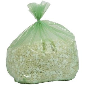 Afvalzakken met groot volume PREMIUM, LDPE, 240 l, l x b x h = 650 x 550 x 1350 mm, 80 µm, groen-transparant, VE = 100 stuks
