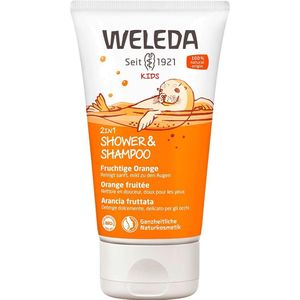 Weleda Kids 2-in-1 shampoo & bodywash blije sinaasappel 150ml