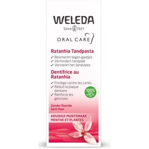 Weleda - Ratanhia Tandpasta - 75 ml - Natuurlijke Mondverzorging