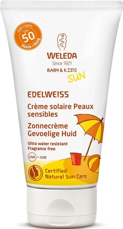 WELEDA - Zonnecrème Gevoelige Huid SPF50 - Baby & Kind - 50ml - Edelweiss - 100% natuurlijk