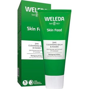 WELEDA Bio Skin Food 2in1 Cleansing Balm & Maske – Naturkosmetik Gesichtsreinigung/Gesichtsmaske für normale & trockene Haut. Unisex Gesichtspflege für sofortigen Glow & weiche Haut (vegan, 1x 75ml)