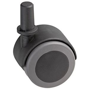 Metafranc Dubbele rol Ø 50 mm - met pen en huls - TPR-wiel - zacht loopvlak - glijlagers - 50 kg draagkracht/transportrol/meubelrol/containerrol/parketrol / 800320