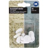 Metafranc - Meubelglijders - Ø 20 mm - Kunststof - Wit - 8 Stuks