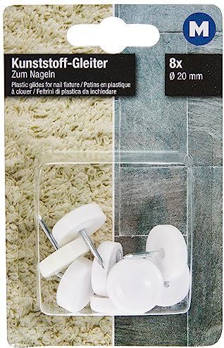 Metafranc - Meubelglijders - Ø 20 mm - Kunststof - Wit - 8 Stuks