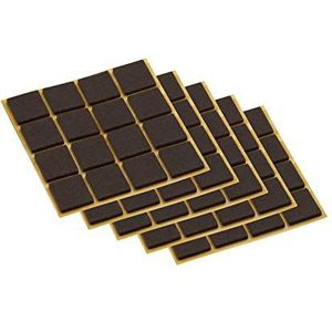Metafranc Viltglijders - zelfklevend - effectieve bescherming van uw meubels en stoelen / meubelglijders set voor gevoelige vloeren / stoelglijders / vloerglijders 22 x 22 mm (80 Stuk) bruin