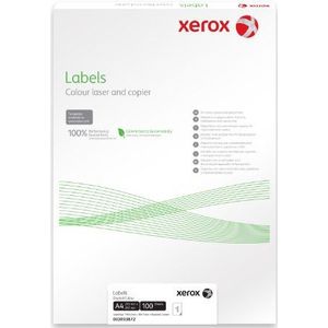 Xerox 926L90400 Ordnerrugetiketten verpakking met 100 vellen, geschikt voor laser, kleurenlaser en inkjetprinters, wit