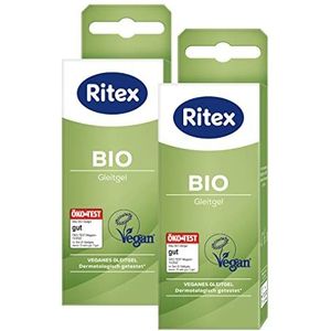 Ritex Biologische glijmiddel, 100 ml (2 x 50 ml), veganistisch en dierproefvrij, vrij van geuren en kleurstoffen, PEG, parabenen en andere conserveringsmiddelen, Made in Germany