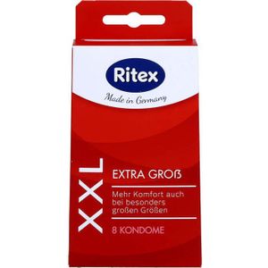Ritex - XXL - Condooms - 8 Stuks - Natuurkautschuklatex - 55 mm - 200 mm