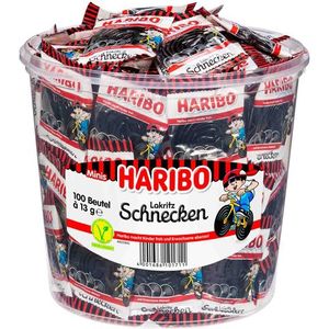 Haribo - Lakritz Schnecken - 6x 100 Minibeutel