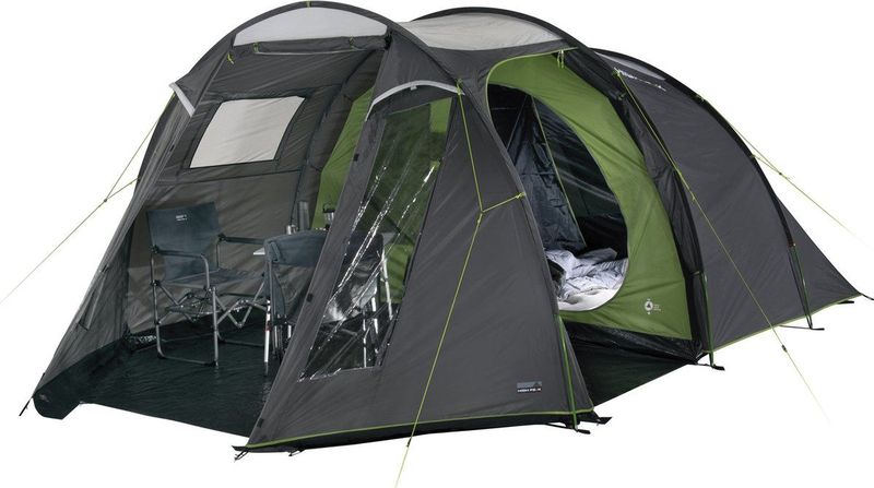 HIGH PEAK Tunnelzelt Ancona 4 Personen Camping Gruppen Zelt Familienzelt Vorraum