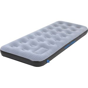 High Peak Comfort Plus Uniseks opblaasbaar bed met geïntegreerde voetpomp en antislipfunctie, ademend, robuust, zacht bovendeel, voor binnen en buiten, grijs/blauw/zwart, L