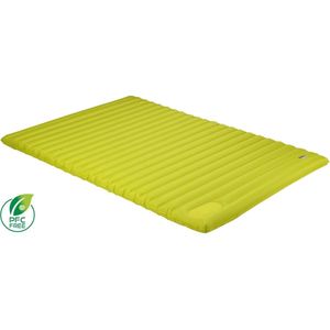 High Peak Comfort Plus Uniseks opblaasbaar bed met geïntegreerde voetpomp en antislipfunctie, ademend, robuust, zacht bovendeel, voor binnen en buiten, grijs/blauw/zwart, L