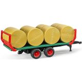 Bruder® Spielfahrzeug-Anhänger Ballentransportanhänger 44 cm mit 8 Rundballen (02220), Made in Europe