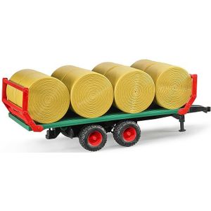 Bruder® Spielfahrzeug-Anhänger Ballentransportanhänger 44 cm mit 8 Rundballen (02220), Made in Europe
