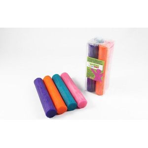 4x Gekleurde fantasie klei rollen 100 gram creatief speelgoed voor kinderen - Creatief speelgoed - Knutselen - Knutselmateriaal - Kleien