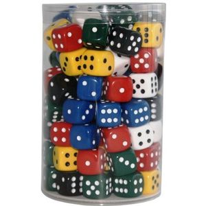 Weiblespiele 05118-1 - acryl dobbelstenen, uni in doos, 18 mm, 100 stuks