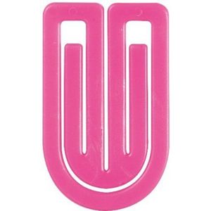 Laurel King Klips paperclip van polystyreen, 75 mm, roze