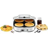 Rommelsbacher pannenkoekenmaker PC 1800 – elektrische pancake maker met 4 bakvormen, timer en antiaanbaklaag – ook geschikt voor burgers en aardappelpannenkoeken