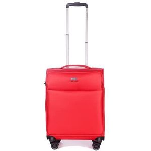 Stratic Light + koffer, zachte schaal, reiskoffer, trolley, rolkoffer, handbagage, TSA-kofferslot, 4 wielen, uitbreidbaar, rood, 57 cm, S, Rood, 57 cm, Small (