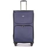 Stratic Bendigo Light+ koffer met zachte schaal, reiskoffer, trolley, rolkoffer, TSA-kofferslot, 4 wielen, uitbreidbaar, Donkerblauw, Large, 42