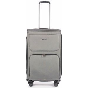 Stratic Bendigo Light+ koffer met zachte schaal, reiskoffer, trolley, rolkoffer, TSA-kofferslot, 4 wielen, uitbreidbaar, zilver, 72 cm, 38