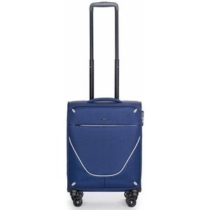 Stratic Strong Softkoffer, trolley, reiskoffer, trolley, TSA, handkoffer, kofferslot, 4 wielen, uittrekbaar, marineblauw, S, S, Navy Blauw, 36 NL/S