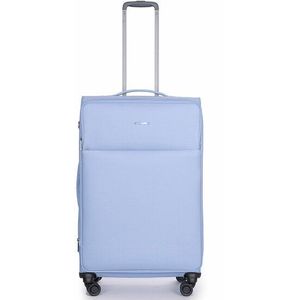 Stratic Light + koffer met zachte schaal, reiskoffer, trolley, handbagage, TSA-kofferslot, 4 wielen, uitbreidbaar, lichtblauw, 79 cm, 42
