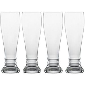 SCHOTT ZWIESEL Tarwebierglas Bavaria Beer Basic 0,5 l (set van 4), mooi gevormde tarwebierglazen voor tarwebier, vaatwasmachinebestendige Tritan-kristalglazen, Made in Germany (artikelnr. 130004)