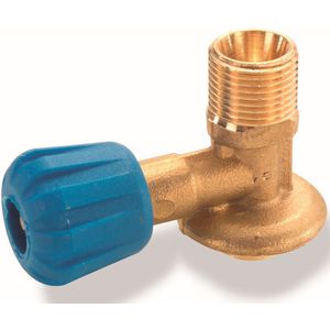 CFH Aansluitventiel AV 121 - aansluiting gaspatroon speciaal voor propaan/butaan-drukgasbussen, ingang 7/16"" UNEF, uitgang 3/8"" LH