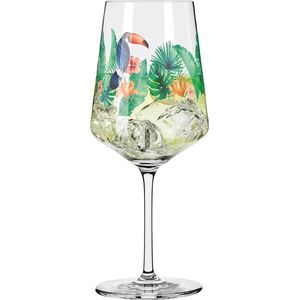 Aperitiefglas 500 ml – Serie Sommerdauw – Motief nr. 13 met kleurrijke Tucan