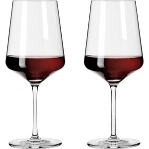 Rodewijnglas 500 ml - serie lichtwit - 2 stuks in geschenkset - stijlvol modern