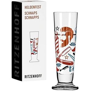 RITZENHOFF 1061011 borrelglas 40 ml - Serie Heldenfest, motief nr. 11 - Barber - rond en meerkleurig - Made in Germany