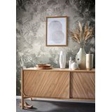 Tapete Vlies Blätter Dschungel Metallic platin-silber Botanica 33302